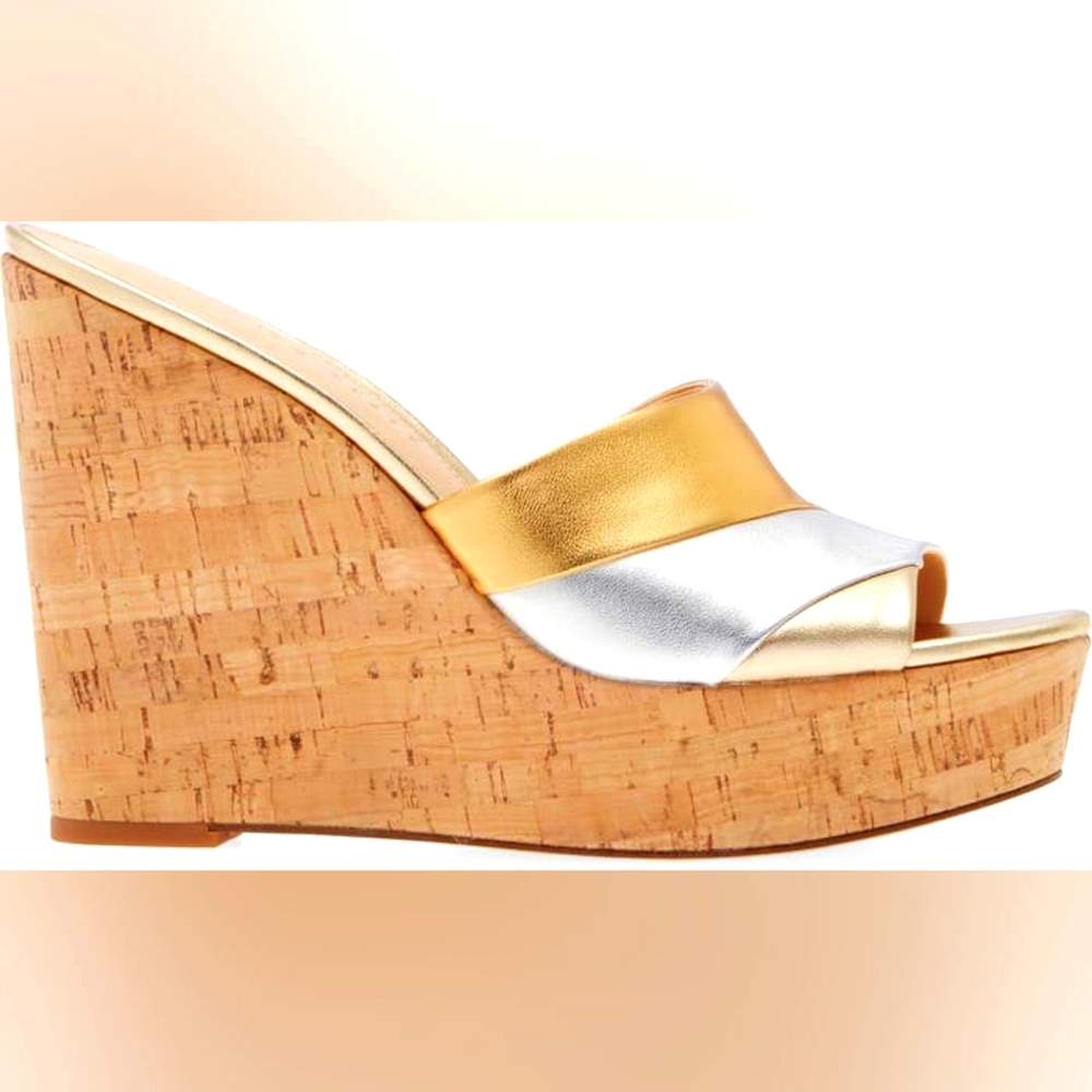 Veronica Beard Dali Patchwork Leather Wedge Sandal - image 2